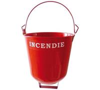 Seau incendie à fond rond acier avec support mural