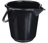 Seau industriel 10,5 L, rond avec bec verseur noir, PE-HD