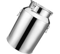 Seau Inox avec Couvercle Hermétique - Pot à Lait en Acier Inoxydable, Bidon de Transport Multifonction pour Vin, Eau, Huile et Pots à Crème et Lait(A,A,6 Litres)