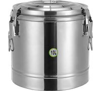 Seau isolé, capacité 10L, acier inoxydable durable, gris clair