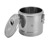 Seau isotherme en acier inoxydable de 10 l - Avec couvercle et pince de fermeture - Avec poignées latérales - Pour cantines scolaires, hôtels, chauds