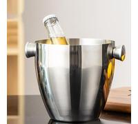 Seau isotherme en acier inoxydable pour double bière pour champagne glace - Double paroi large goulot pour bar à vin social, idéal pour les fêtes, KTV et rassemblements rafraîchissants