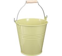 Seau Métal Cache-pot Vert Jaune 26x22,5x23cm Style Campagnard 6L