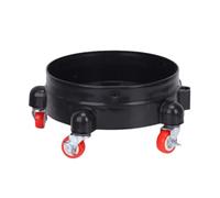 Seau mobile en plastique avec roulettes rotatives pour l'entretien et le nettoyage de la voiture Base de chariot roulant pour une maniabilité facile (Noir) Parfait pour l'entretien automobile