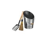 Seau + pelle + balayette acier galvanisé avec poignées bois