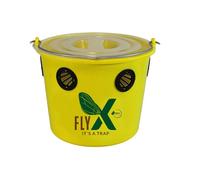 Seau piège à mouches + poudre attractive AKROH Industries Jaune 12 L