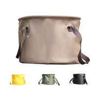 Seau Pliable 20L Kaki, Sac à Eau Multifonctionnel Portable, Conteneur d'Eau pour Bassin, Laver Linge, Vaisselle, Voyage, Randonnée, Pêche, Bateau, Jardinage, Canotage