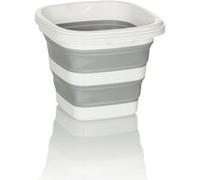 Seau pliable CLEAN SILR 10 l rond, plastique gris/blanc hjh OFFICE Gris/Blanc G