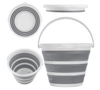 Seau pliable en silicone plastique | Capacité 10 litres compact et résistant | Idéal pour le camping, le nettoyage, le jardin ou la plage