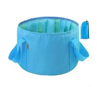 Seau pliable fonctionnel de 15 L avec sangle, parfait pour les activités de plein air et un usage domestique (bleu)