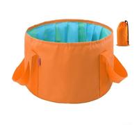 Seau pliable fonctionnel de 15 L avec sangle, parfait pour les activités de plein air et un usage domestique (orange)