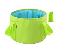 Seau pliable léger de 15 l avec sangle pratique, idéal pour les excursions à la plage et le camping (vert)