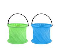 Seau Pliable Multifonction, 2 Pièces Seau Plage Pliable, Pas de Compartiments Seau en PP Pliable sans Effort, Seau de Voyage de Plage pour Peinture, Camping, Plage, Jardin 0XBIT