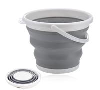 Seau pliable portable de 3 L en silicone léger et pliable pour économiser de l'espace avec poignées pour camping-car, maison, plage, pêche, lavage de voiture
