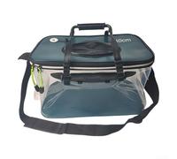 Seau pliable pour appâts vivants avec valve d'air pour le stockage des articles de pêche, design portable en maille pour garder les poissons en vie (40 cm)