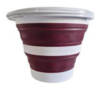 Seau, pliable, rond, 10 litres, pétrole/blanc