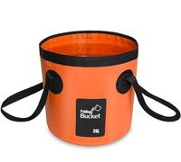 Seau Pliable, Seau Pliant Multifonctionnel, Seau de Camping pour Voyage Randonnée, Lavabo Pliable, Bol Pliant Extérieur, Orange, 20 L