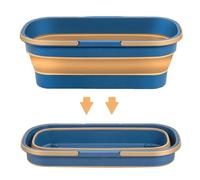 Seau pliant pour balai, seau pliant avec roues et 2 poignées | Seau de nettoyage portable rectangulaire de 12 litres/3,17 gallons, panier léger et pratique pour une utilisation intérieure et