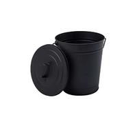 Seau, poubelle à cendres 12 L en métal avec couvercle - Noir - Linxor