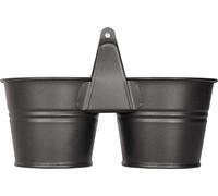 Seau pour 2 pots avec poignée en bois Mary's Garden Supplies 14 cm, couleur noir