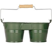 Seau pour 2 pots avec poignée en bois Mary's Garden Supplies, vert