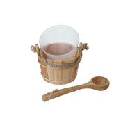 Seau pour sauna avec louche HWC-B26, accessoires pour sauna, pin 3,5 l