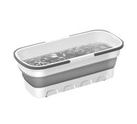 Seau Pratique Pliable avec Poignée et Roues, Rectangulaire, 10 L