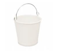 Seau rond 10 L anse inox - blanc