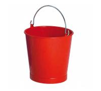 Seau rond 10 L anse inox - rouge