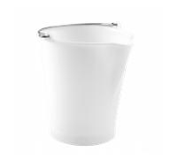Seau rond 12 L anse inox avec bec verseur - blanc