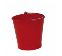 Seau rond 13 L anse inox - rouge