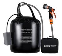 Seau Solaire 20L, Douche Camping LED, Charge USB, 8 Modes, Thermomètre, Rando/Plage/Arrosage Label