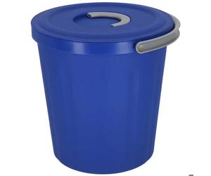 Seau utilitaire KOTARBAU avec couvercle et poignée plastique bleu marine 15 L _