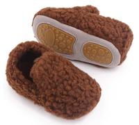 SEAUR Bottines Bébé Unisex Chaussure en Bas âge Naissance Hiver Chaussure en Peluche Chaud Bébé Garçon Fille Chaussons Tout-petit Brun 6-12 Mois