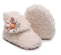 SEAUR Bottines Bébé Unisex Chaussure en Bas âge Naissance Hiver Chaussure en Peluche Chaud Bébé Garçon Fille Chaussons Tout-petit Blanche 0-6 Mois