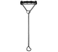 SEAUR Collier ras du cou punk en cuir synthétique avec breloque en forme de cœur pour femme et fille, One Size, Métal, Pas de pierre précieuse
