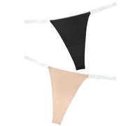 SEAUR Femme Invisible sans Couture Strings,Sexy Ensemble élastique Confortable Thong,Bikini Lingerie Clubwear,Sexy sans Couture Culotte,Multipack,M,A1,Lot de 2