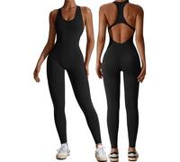 SEAUR Femme Jumpsuit de Sport Fitness sans Manches Combinaison de Sport Yoga Sexy Dame Body de Yoga Sans Couture Une Pièce XL