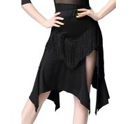 SEAUR Femme Jupe de Danse Latine Dame Jupe Courte Danse du Ventre Fille Jupe Irrégulière Vêtement de Danse Latine Femme S