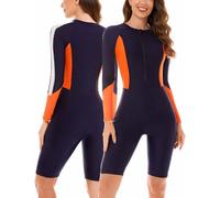 SEAUR Femme Rashguards UPF 50+ Une Piece Maillot de Bain à Manches Longues Dame Combinaison de Natation Surf Plongée Piscine Plage XS