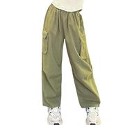 SEAUR Fille Pantalon Cargo Jogging Ados Fille Pantalon Mode avec Multi-Poches Danse Jazz Pantalon Enfant Fille Hip Hop 150
