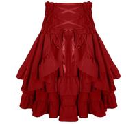 SEAUR Jupe Gothique Femme Jupe Punk pour Femme Jupe Victorienne Dame Jupe Lolita Renaissance Cosplay Halloween Costume M