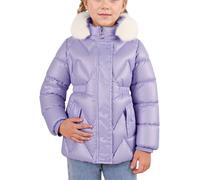 SEAUR Manteaux Enfant Fille Doudoune Chaud Veste d'hiver Automne Parka Doublée avec Capuche Amovible Pourpre 4-5 ans