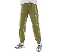 SEAUR Pantalon Cargo Fille 4-14 Ans Pantalon Sport Enfant Filles Hip Hop Streetwear Dance Jazz Pantalon de Jogging 140