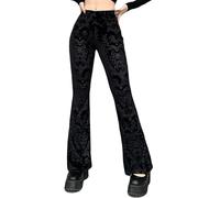 SEAUR Pantalon en Dentelle Noir Femme Punk Y2k Gothique Pantalons 80s 70s 60s Baggy Ados Fille Mode Halloween Carnaval S