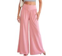 SEAUR Pantalon Fluide Femme à Jambes Larges Pantalon de Danse Orientale Pilates Yoga Palazzo Doux Printemps D'été Automne XL