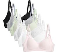 SEAUR Soutien-Gorge 6 Pièces Filles avec Coussinets de Poitrine Brassière sans Armature Bretelle Réglable pour Adolescente Léger Confortable Respirant