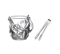 seaux à glace Seau à glace en acrylique for fêtes 1,2 L vin plastique transparent avec pince Bouteille Refroidisseur de boisson poignées glaçons Champagne Vin Bière Boisson