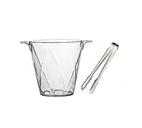 seaux à glace Seau à glace en acrylique transparent de 1,5 litre for bouteille vin ou champagne avec pince