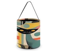 Seaux de Citrouille d'halloween Art Moderne du Milieu du XXE siècle Seau | Portable Sac de Citrouille d'halloween Pliable Sacs À Bonbons pour Décoration Trick or Treat